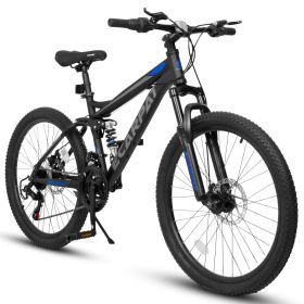 24inch MTB Bike With Disc Brakes, 21-Speed Gear System, Sturdy Durable Frame,Tool Kit, Ideal For Unisex Travel, Commuting And Mountain Cycling