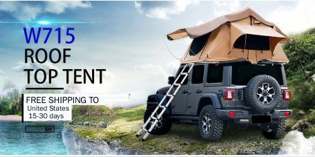 the roof tent with 280TC 2000 waterproof lattice cloth for using as a Camping Necessity A Mobile Home