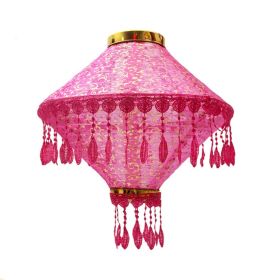 so show numbers Hot Pink Tassels Hanging Lantern 14" for Festival Home Garden Shop Decor Lampshade