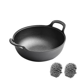WANGYUANJI Yuanbao Pot 9.8", Cast Iron Stew Pot, Non-coated Non-stick Samll Pot for Making Soup, Cooking Porridge, Gas ,Induction, Small Saucepan