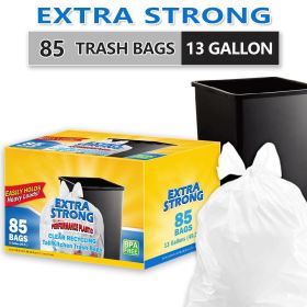 13 Gallon Puncture Tear Resistant Boxed Disposable Garbage Bag, 85pcs Kitchen Drawstring Trash Bags Fresh Clean Scent With Lemon Mint Scent