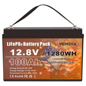 12V 100 AH,  Marine Rechargeable Battery, High Self-Discharge Rate 800A Current, for Solar Marine Off-Grid Applications  Backup Battery System
