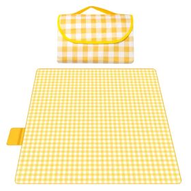 Waterproof Picnic Blanket - 2 M X 2 M, Thickened Aluminum Mold Moisture Resistant, Portable Outdoor Camping Mat, Tote Style Design, Suitable For Picni (Color: Yellow)