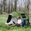 Outsunny Pop Up Tent with Porch and Carry Bag, 3000mm Waterproof, for 2-3 People Camping Hiking