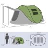 Outsunny Pop Up Tent with Porch and Carry Bag, 3000mm Waterproof, for 2-3 People Camping Hiking